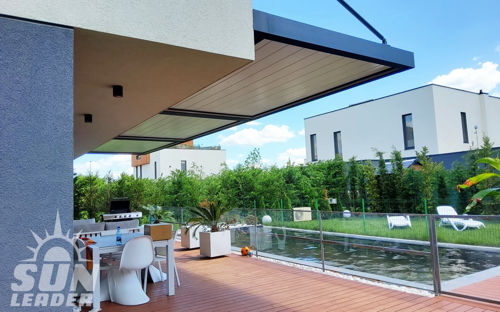 Pergole urban în consolă pe terasa cu piscina, Sun Leader